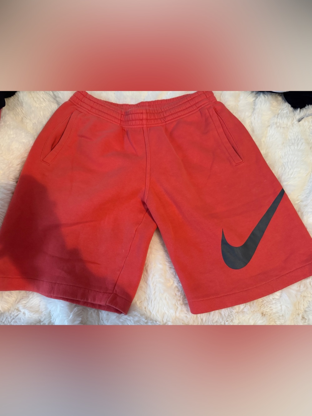 Nike Peach Men's Logo Fleece Shorts